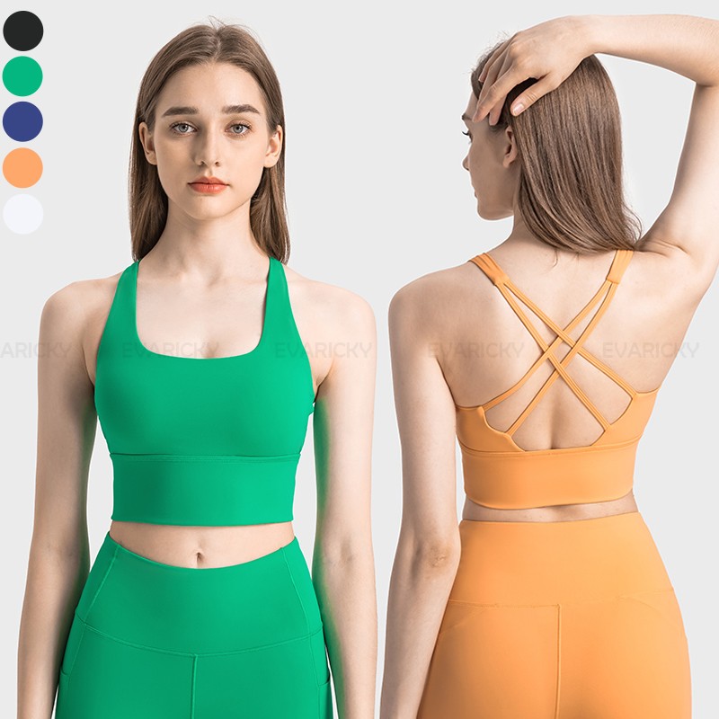 Reggiseno sportivo arancione.