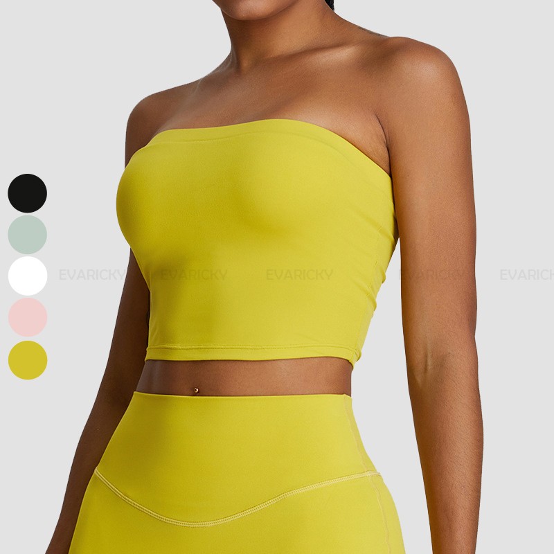 Reggiseno sportivo senza spalline di colore solido